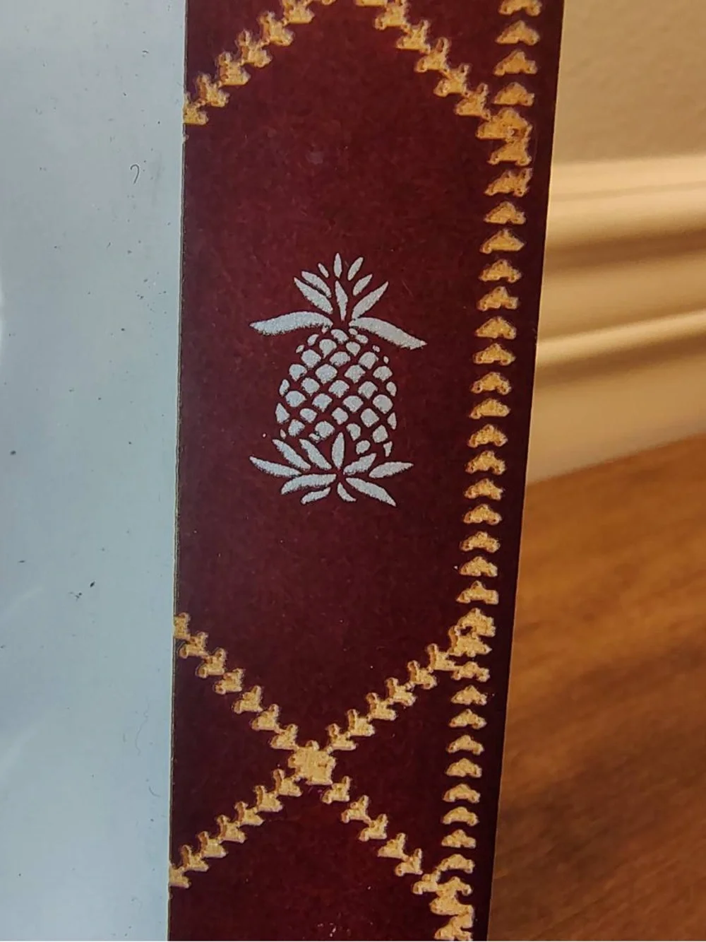 Vtg 90s Beach Theme Brown Picture Frame Pineapple Palm Tree Taiwan 4x6